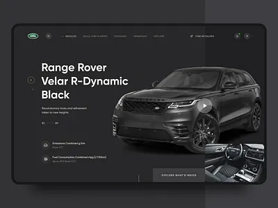 Range Rover Velar - Page Concept car clean ui creative dark design inspiration land rover landing range rover ui ux vehicle velar web website