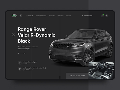 Range Rover Velar - Page Concept car clean ui creative dark design inspiration land rover landing range rover ui ux vehicle velar web website