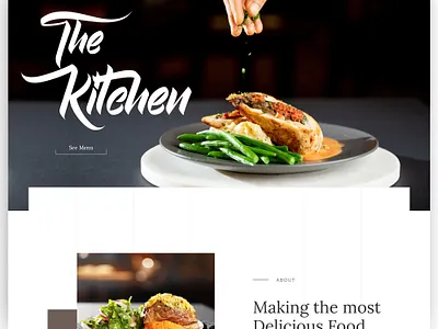 The Kitchen Restaurant Website design food website landing page landing page concept landingpage restaurant website screendesign ui uiux webdesign
