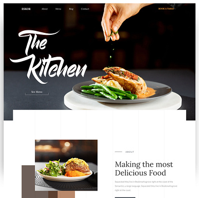 The Kitchen Restaurant Website design food website landing page landing page concept landingpage restaurant website screendesign ui uiux webdesign