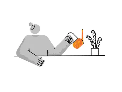 Self-Isolation 2/4 2020 bored character character design illustration ipad isolation plants print procreate texture texture brushes