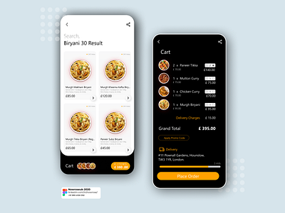 Food Delivery App2 add to cart app design branding cart clean app dark delivery design drink food food and drink iphone mobile design mobile ui product design recipe shopping app typography ui ux