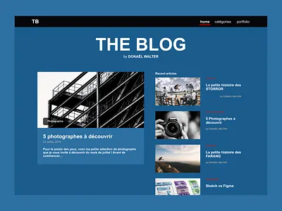 My personal Blog black blog blogging blue graphic design photography ui