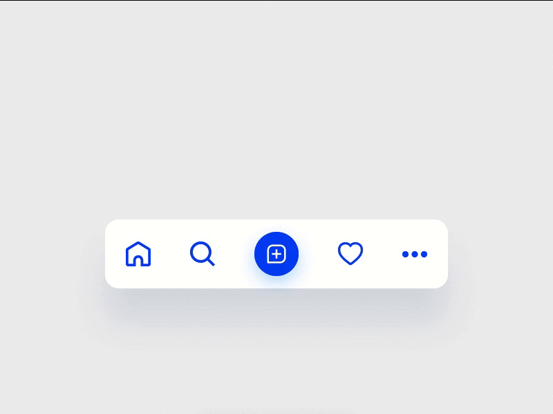 App bottom navbar animation. animation app app design blue blue and white dropdown interaction mobile nav navbar navigation bar ui uidesign uiux