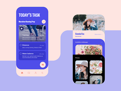 Mobile App for Personal Challenges app design challenges design design studio graphic design interaction interface marathon mobile mobile app mobile design mobile interface mobile screens profile sports ui user experience user interaction user interface ux