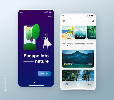 Naturra - A Nature Travels App design ui ui design ui designer ui uix uiux ux ux design web design xd