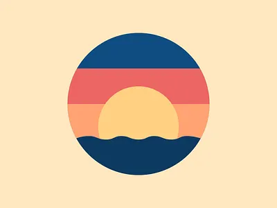 setting sun design flat illustration minimal nature ocean sea sketch sun sunny sunny day sunrise