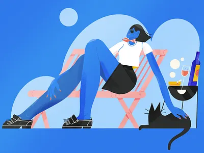 Outside brush character female illustration illustrator ipadpro procreate scene texture textures