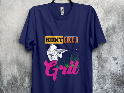 Hunt like a girl branding design illustration tshirt tshirt design tshirtdesign tshirts type typography vector