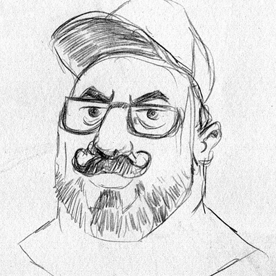 Portrait drawing of friend Ovidiu cartoon character illustratie illustration portrait portret sketch sketches toon