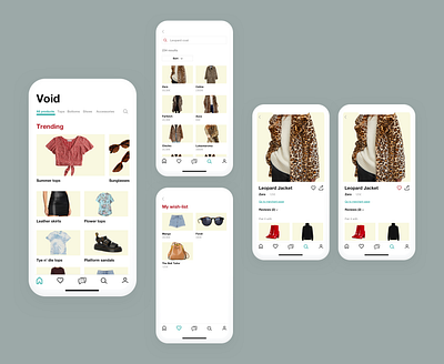 Clothing app - Void app clean cleanui clothes clothing eshop minimalistic mobile uxdesign uxui