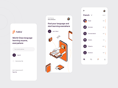 Habla - Language Learning Platform app branding dashboard design desktop illustration illustration digital landing mobile photoshop product ui ui ux ui design ux ux design uxui website