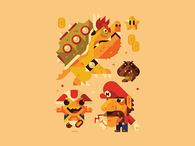 It's-a Me bowser fun funny goomba illustration mario bros mario brothers mario kart nintendo toad toad face toadstool