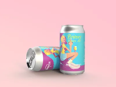 Britney - Honey Ale beer beer identity branding can cartoon character girl hookups illustration type vector