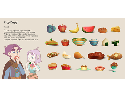 Prop Design - Food cartoon illustration design fantasyart game design game dev icons illustration art items prop design videogame vis dev visual development