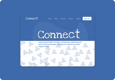 Connect Landing Page Dribbble branding connect design landing page design landingpage lorem ipsum prototyping uidesign uxui web webdesig wireframe design