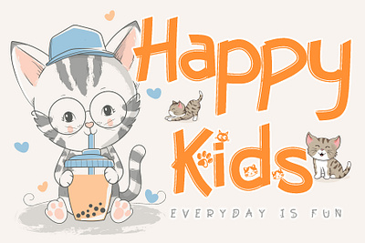 Happy Kids art design font fontandroid fontdesign fonts fontstyle fonty graphicdesign handlettering handwritten lettering popularfont trendingfont type typedesign typeface typography typographydesign weddingfont