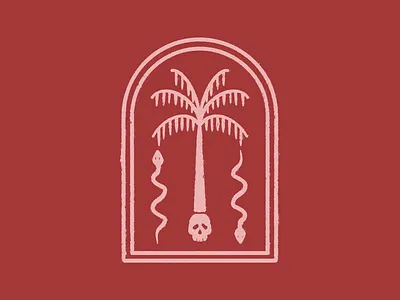 Snakes and Palms branding design distressed grunge hand drawn illustration logo palm palmtree skull skull logo snake snake logo snakes tattoo