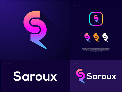 s + r creative logo branding abstract logo brand branding brandmark design designer gradient icon identity illustration letter logo logo design logodesign logotype modern software technology typography vector