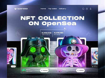 NFT Marketplace Landing Page crypto digital art game website gaming nft nft market nft marketplace nft ui nft web nft website opensea redesign web design