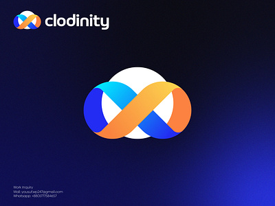 Clodinity Logo Design abstract logo app logo brand identity brand mark branding cloud logo flat logo icon infinity logo logo logo design logo designer logomark logotype mark minimalist logo modern logo symbol technology vector