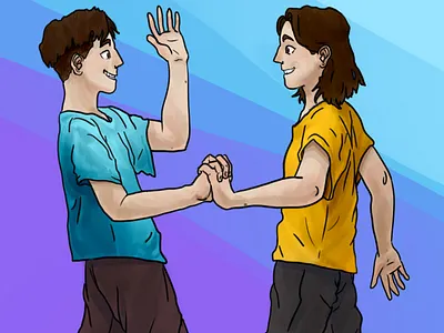 Twins illustration kids originalcharater