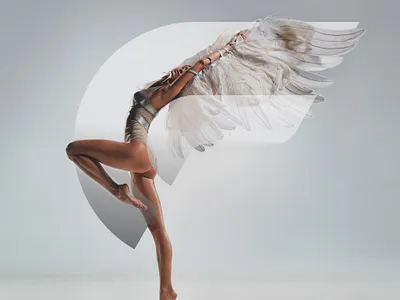 O + F + Angel angel branding logo minimal modern monogram monogram logo sexy wings woman