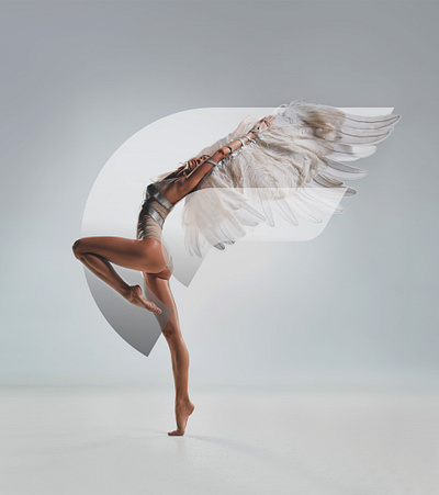 O + F + Angel angel branding logo minimal modern monogram monogram logo sexy wings woman