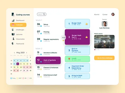 classroom lessons app calendar class code dailyui design e learning education icons interaction interface lesson schedule stroke teach training ui user interface ux web