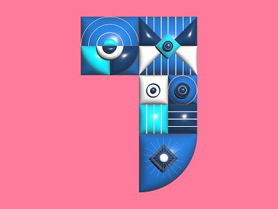 Number - 7 36daysoftype 3d 3dart adobe illustrator color design geometry graphic design icon illustration logo pattern shapes typo typography vector