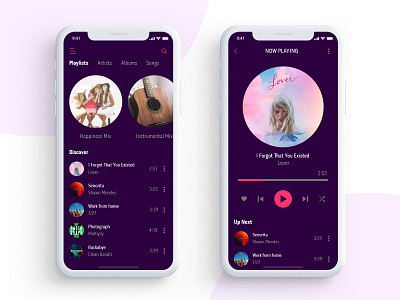 Music Player UI adobexd dark digital flat freelance minimal musicplayer round simple clean interface ui design xdchallenge