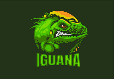 Iguana Mascot logo for 100 logo challenge animals branding challange character crazy design gaming green iguana illustration logo mascot mascotlogo sports typography