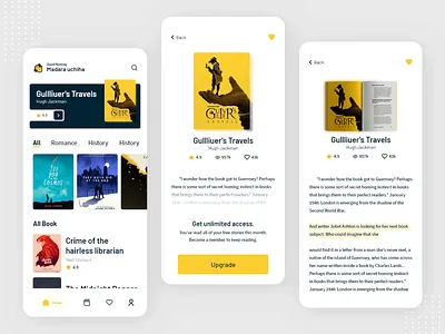 Mobile book app app application book book app book application books clean ebook ios mraanik reading ui uiux user interface
