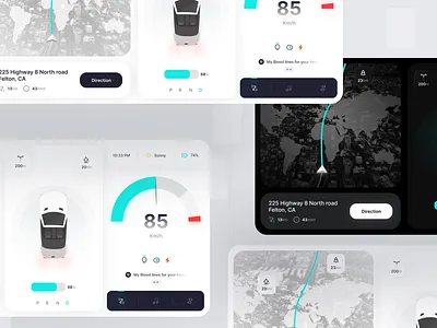 Car Dashboard UI Design app buttons car case study clean concept dark dashboard design dribbble golo light mode map minimal piqo sajon ui ui design uiamjad uiux