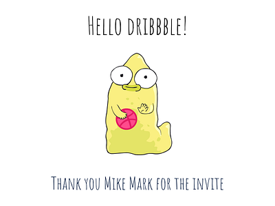 Thank you for the invite 2d alien dribbble invite hello hello dribble illustration invite pupa solar opposites tashkent thank you uzbekistan