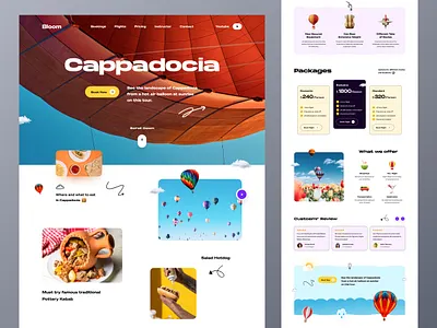 Cappadocia - Travel Website design baloon ride cappadocia couplevacation farzan food homepage honeymoon hot air baloon landing page parachute rylic tour planner tourism travel travel activities travel guide valentines web design website website design