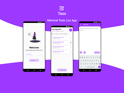 Tasx : Todo List App app app design design list mobile todo todo app todo list ui uidesign