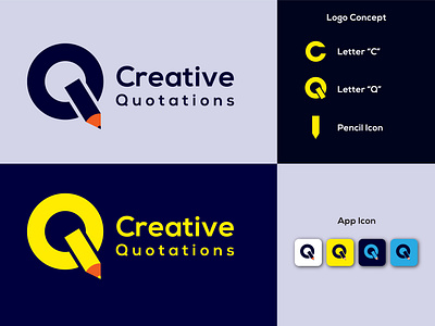 Creative Quotation Logo & App Icon Design app icon clean color concept design creative creative agency creative branding creative design creative designer creative logo creative quotations logo dailylogochallenge design graphicdesign logo logos logotype quotation logo