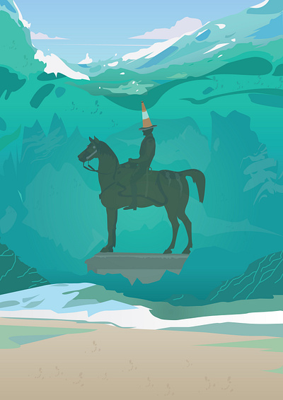Underwater Statue adobe adobeillustrator cone design glasgow illustration illustration art illustration design illustrator statue