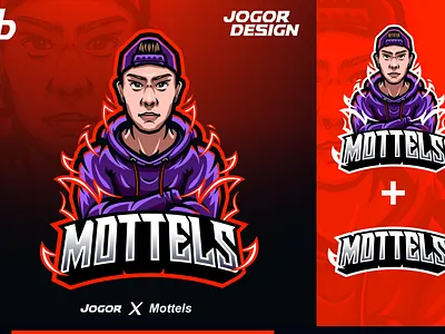 Mottels - Esport mascot photo projects character emblem esports logo flame hoodie human icon illustration jogor logo mascot red vector