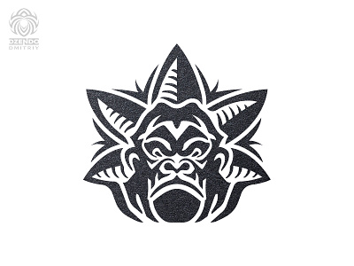 Gorilla Cannabis Logo animal branding cannabis gorilla leaf logo monkey sale logo