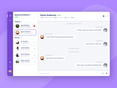 Chat | Virtual medical appointments app chat chat app chatting medical medical app ui web