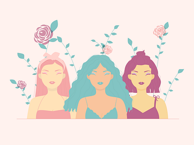 Girl Gang adobe illustrator colors design drawing flat girl girl character girl illustration girls illustration illustrator vector