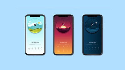 Weather Forecast UI afternoon dailyui design illustration night temperature ui ux weather