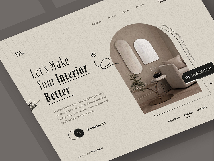 Interior Design Landing Page 🔥🤘 by Mohammad Reza Farahzad 🏆 for Oniex ...