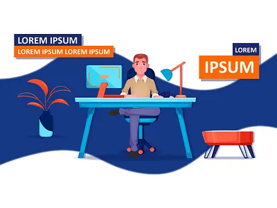 WORKING animation design desktop illustration illustrator vector work