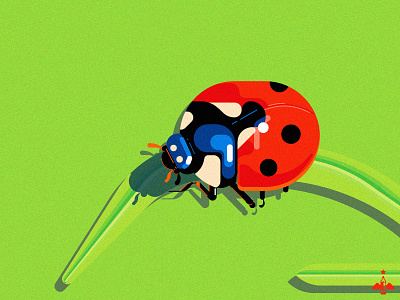 Daily Doodle Exercise - Ladybug adobe illustrator blue contrast daily doodle daily exercise daily illustration daily vector flat design geometric green illustration illustration digital lady beetle ladybird red texture vector vector illustration vectorart