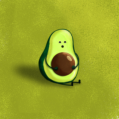 cute avocado apparel avocado avocado toast avocados belly breakfast character cut design enjoying fat food fruit funny green illustration mascot sitting tshirt design youthful