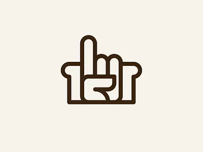 Geo Version bakery bread finger geometric hand line logo toast