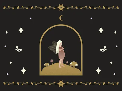 Fairy cryptid design dust fairy gold illustration pixie vector